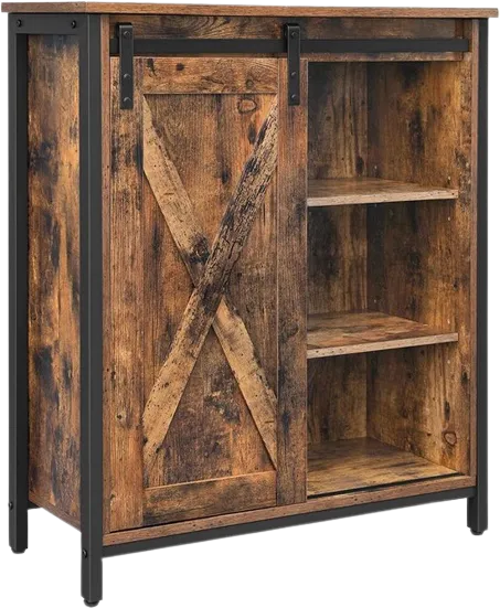 Woodland Opbergkast - Dressoir - Kast met 3 Planken - Industrieel - Hout - Bruin - 70 x 30 x 80 cm