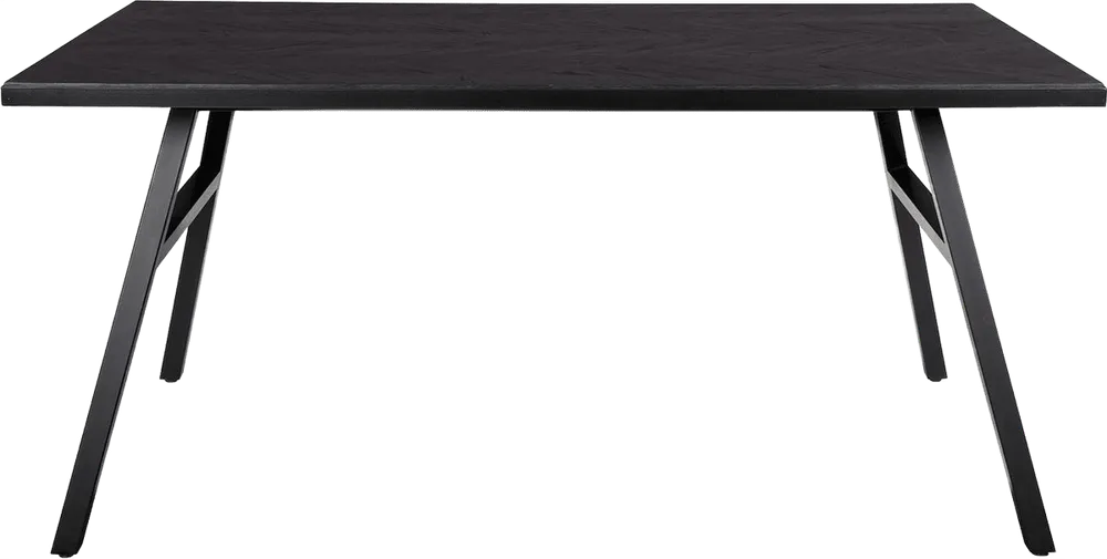 Seth Tafel - 180x90x75 Cm - Zwart Houten Tafelblad - Metalen Poten